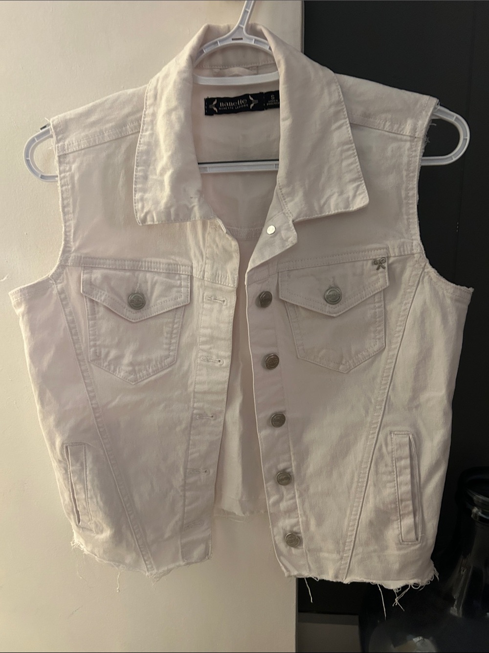 Nannette White Sleeveless Denim Vest